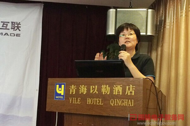 　玉祥集团互联总经理、首席规划师郑爱军正在进行《政府网站+评估体系构建思路》的主题演讲