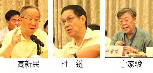 在中国智慧城市发展与评估指标体系建设专家研讨会上，中国互联网协会副理事长高新民、中国信息协会副会长杜链、国家信息中心电子政务专家委员会主任宁家骏发言